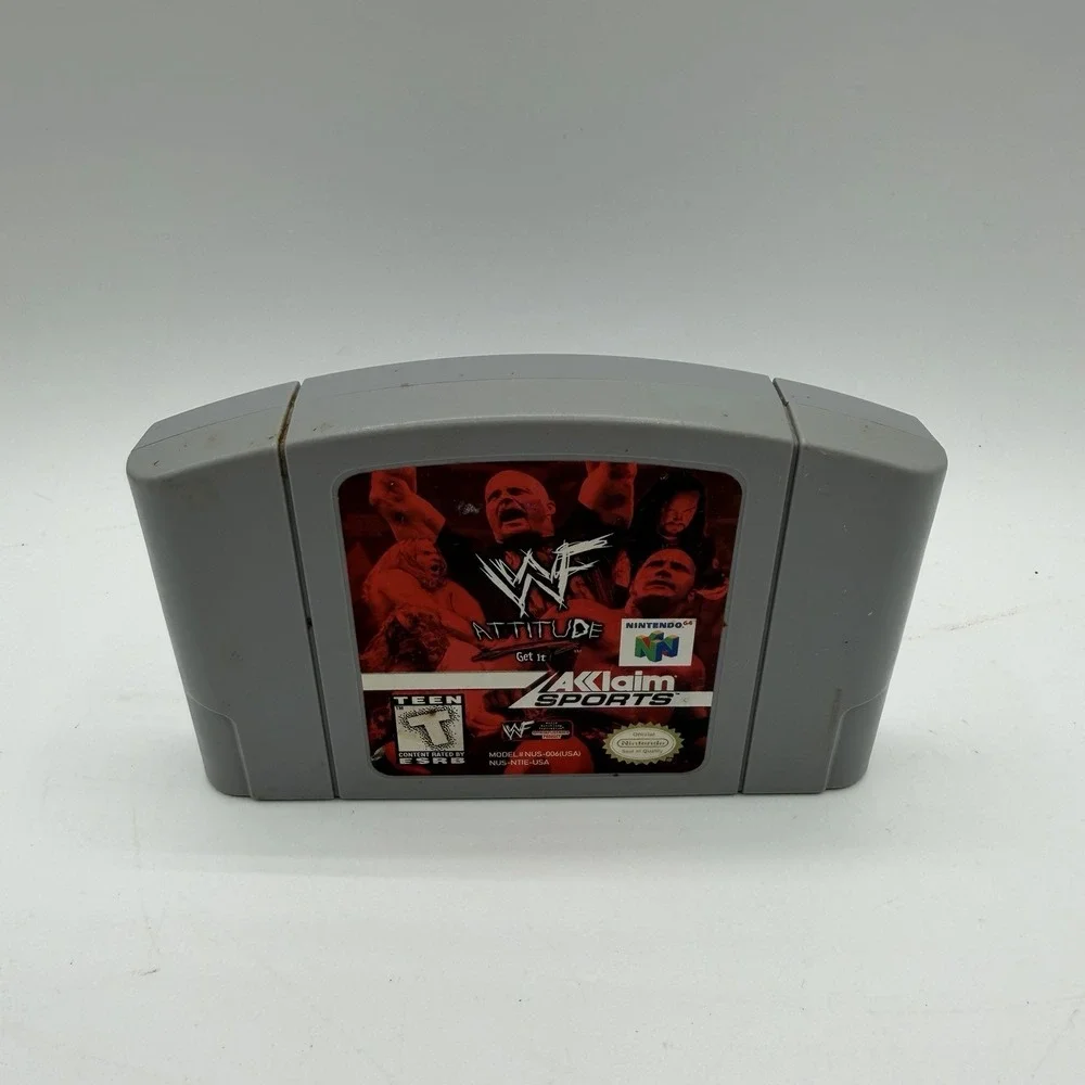 WWF Attitude‎ (Nintendo 64 N64, 1999) Authentic Tested Working Cartridge Only